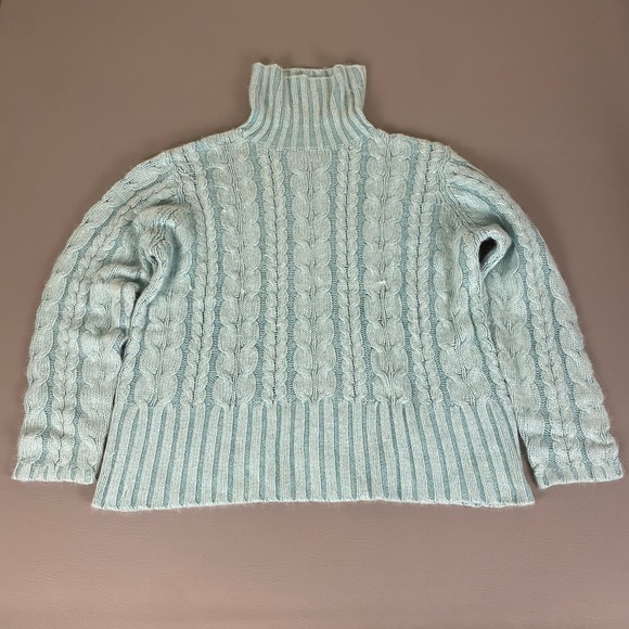 Cynthia Taylor Cable Knit Turtleneck Sweater 1X Silk Angora Rabbit Hair Vintage - Picture 1 of 10